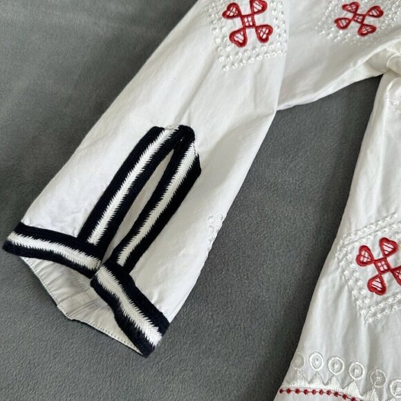 Endless Rose Shift Dress White Embroidered Size S Tassels Boho Beach Coastal - Picture 2 of 16